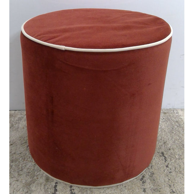 19" Round Red Ottoman