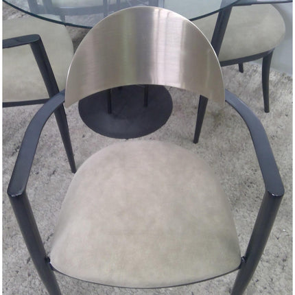 Round Glass Top Table with 4 Chairs