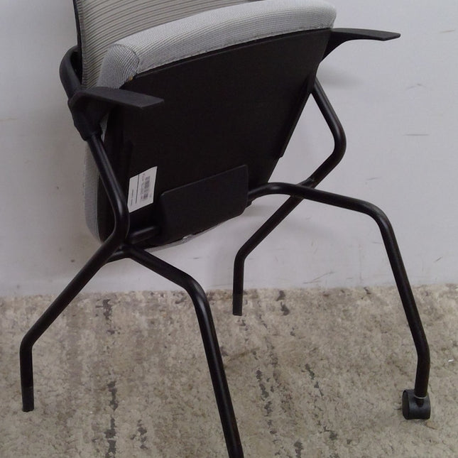 Gray and Black Guest Chair with Flip Up Seat