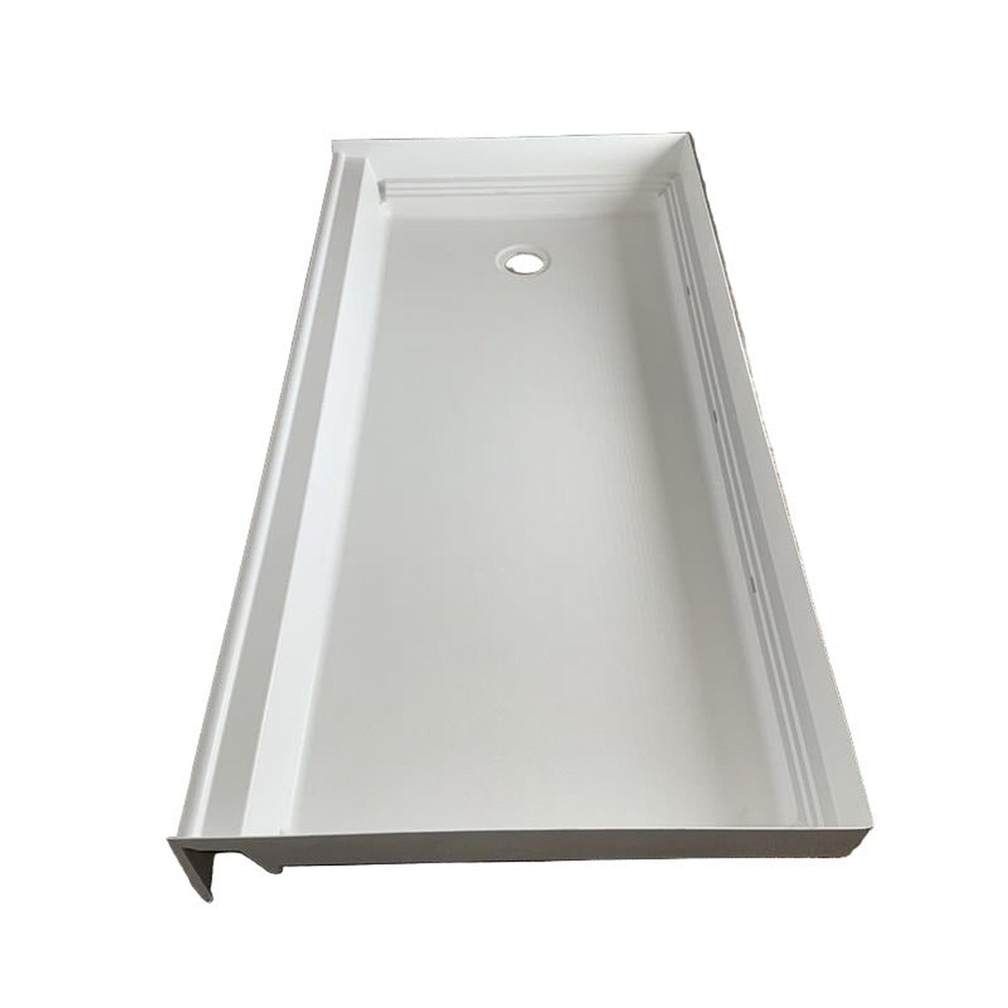 One-Piece White Shower Base