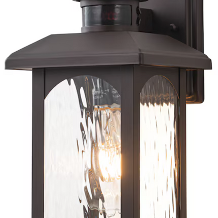 12" Oil-rubbed Bronze Hardwired Motion Sensor Dusk to Dawn Outdoor Wall Light