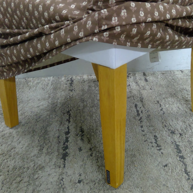 Sloped Arm Slipcover Dining Chair in Brown