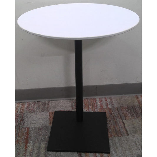White Round End Table