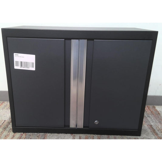 28" Black and Gray Steel Upper Cabinet