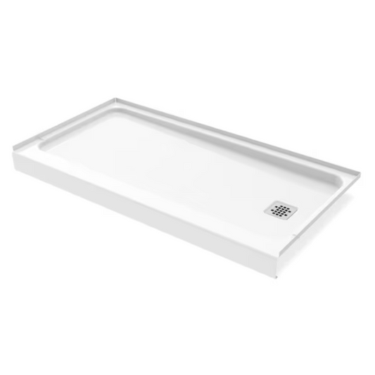 32x60 Right Drain Single Threshold Steel Rectangle Shower Pan Base