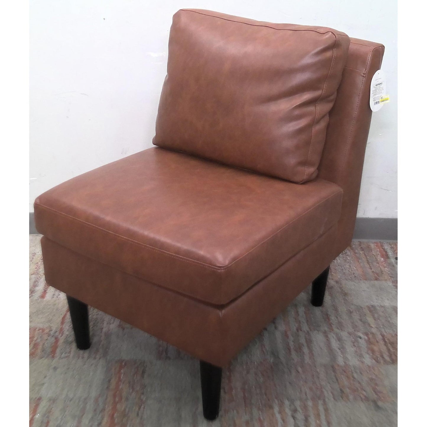 Brown Faux Leather Chair