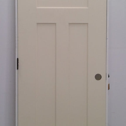 28" x 80" Prehung White 3-Panel Hollow Core Door
