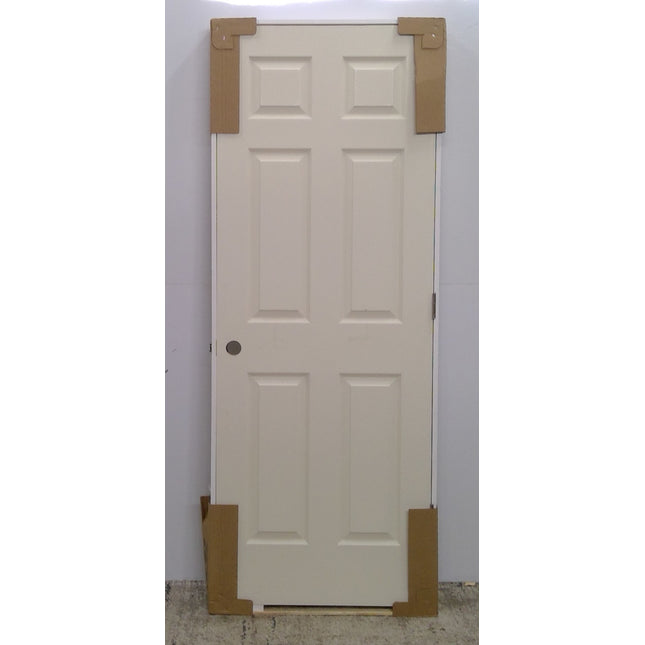 30" x 80" Prehung White 6-Panel Hollow Core Door
