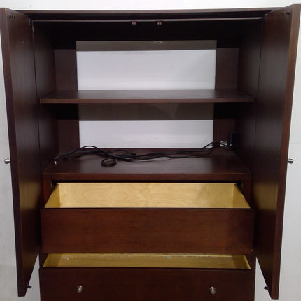 Dark Brown Wood Armoire