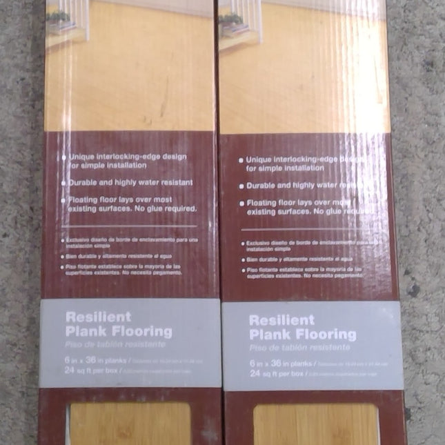 96 Square Feet of Resilient Vinyl Plank Flooring (4 Boxes) (Added 07/17/2026)