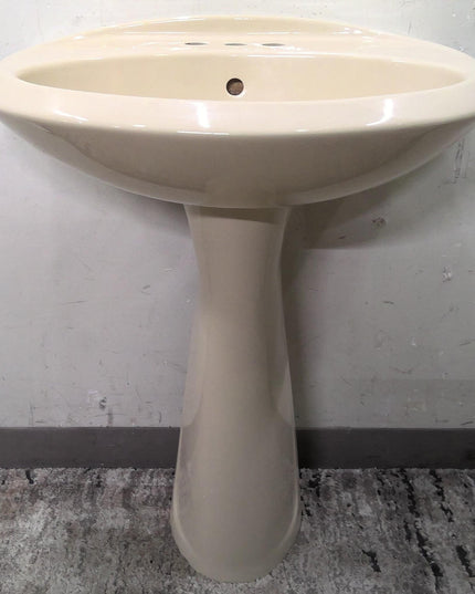 Tan Pedestal Sink