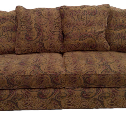 84" Brown Paisley Sofa