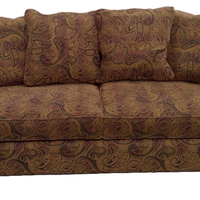 84" Brown Paisley Sofa
