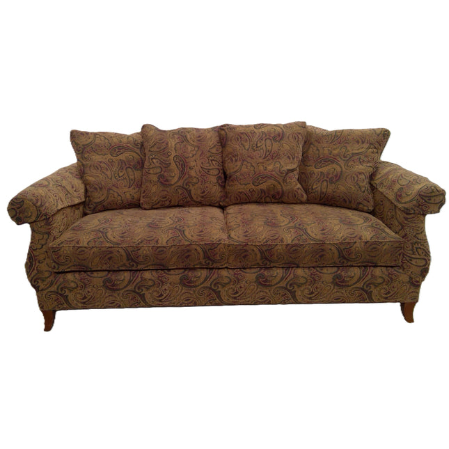 84" Brown Paisley Sofa