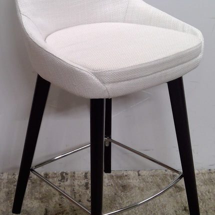 Counter Height White Chair with Dark Wood Legs