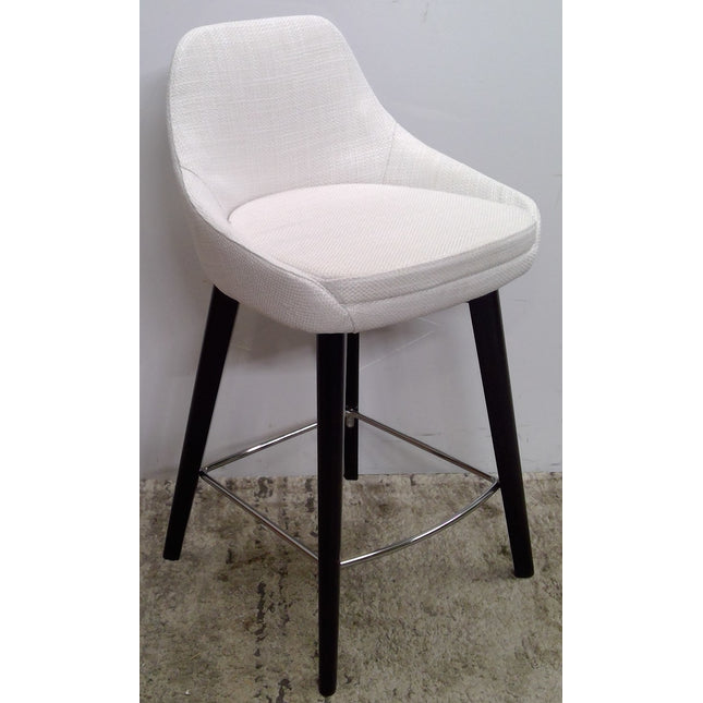 Counter Height White Chair with Dark Wood Legs