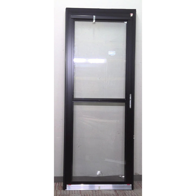 38" x 95" Black Storm Door with Retractable Screen