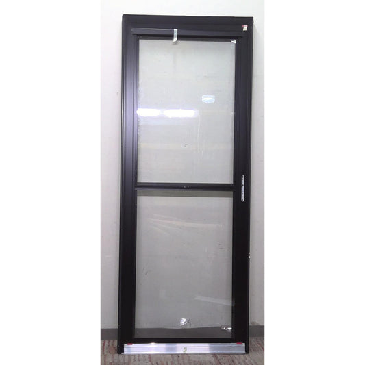 38" x 95" Black Storm Door with Retractable Screen