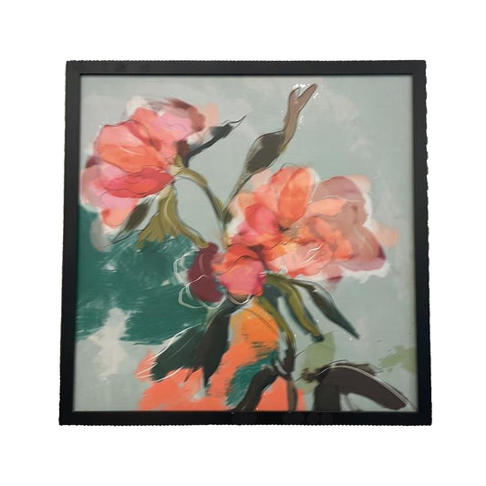 Framed Abstract Peony Art