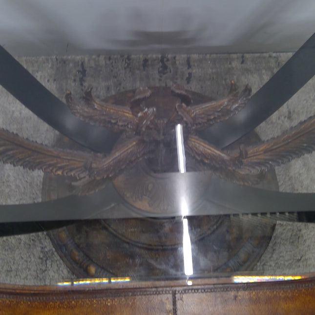 59" Ornate Glass Top Coffee Table