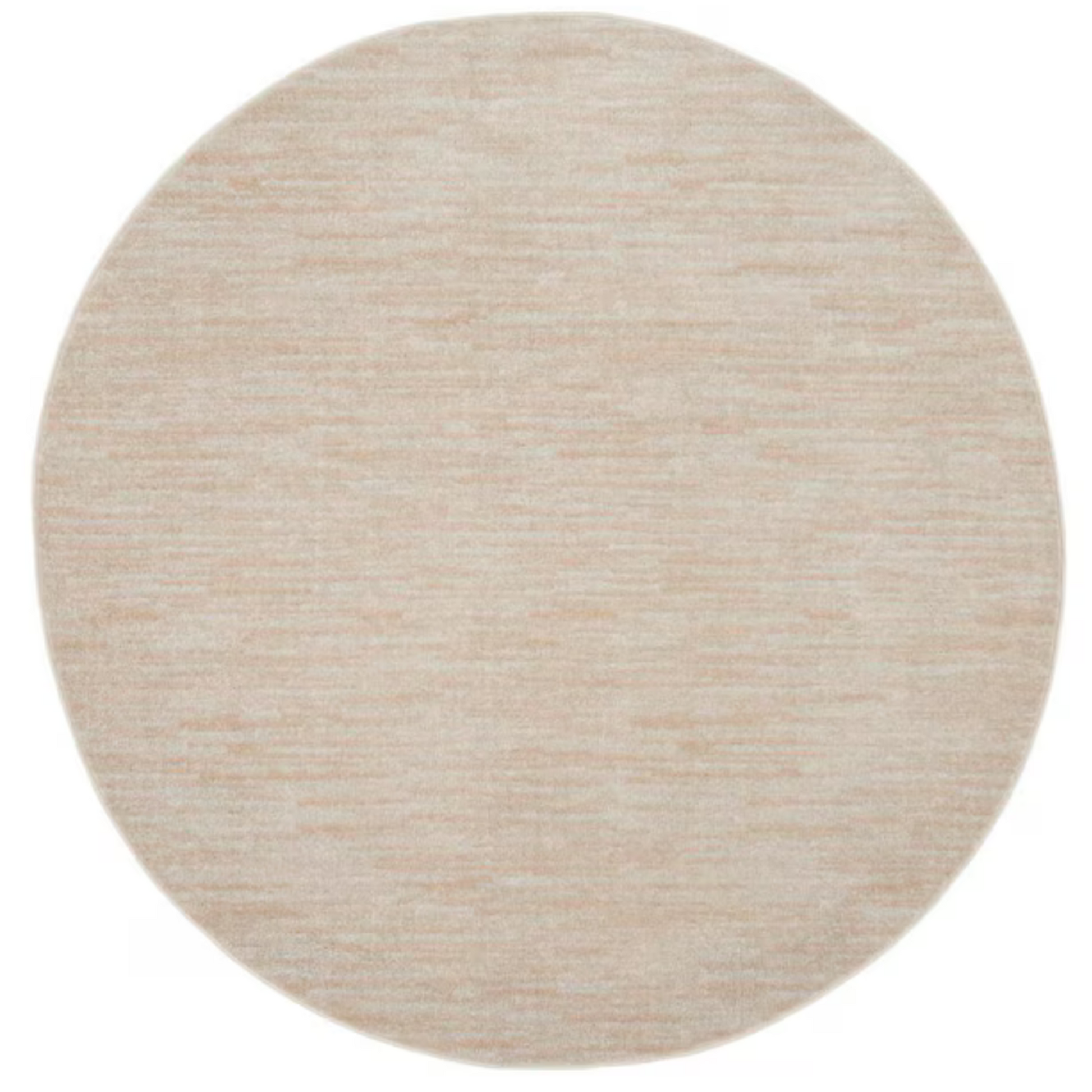 6 ft. x 6 ft Ivory Beige Round Solid Indoor/Outdoor Area Rug