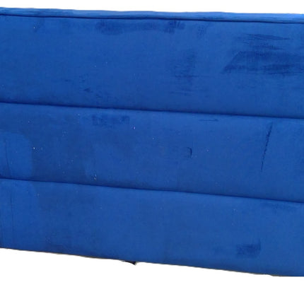 New Blue Upholstered Queen Bed Frame with Two Footboard Storage Drawers