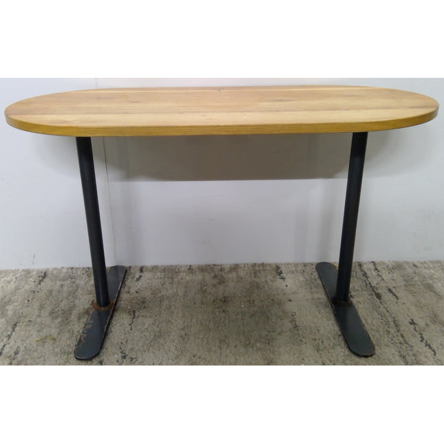 48" x 24" Cafe Table with Wood Top and Metal Legs