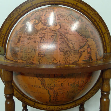 Antique-Style Minerva Globe Bar Cabinet