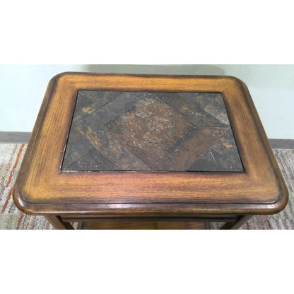Tile Top End Table with Storage