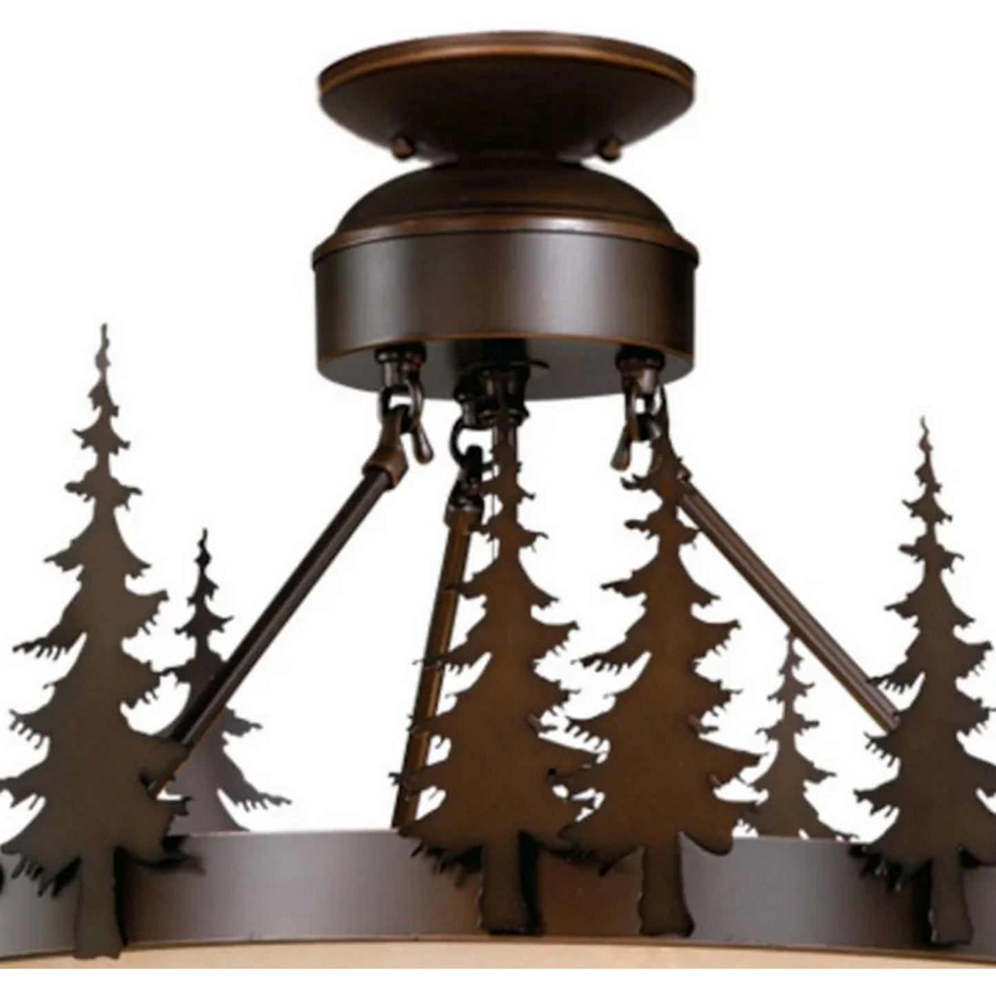 Burnished Bronze Ceiling Light with Tree Accents