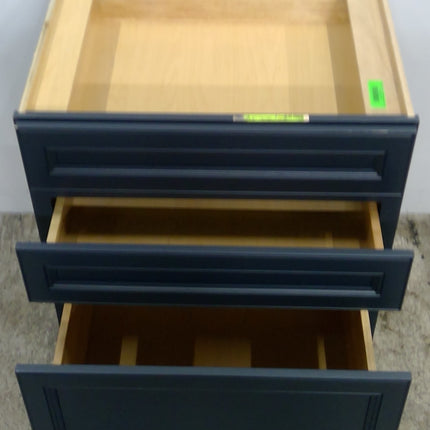 28.5" Blue 3-Drawer Plywood Base Cabinet