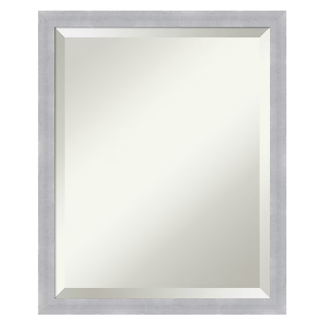 18-in W x 22-in H Rectangle Grace Brushed Nickel Narrow Framed Wall Mirror