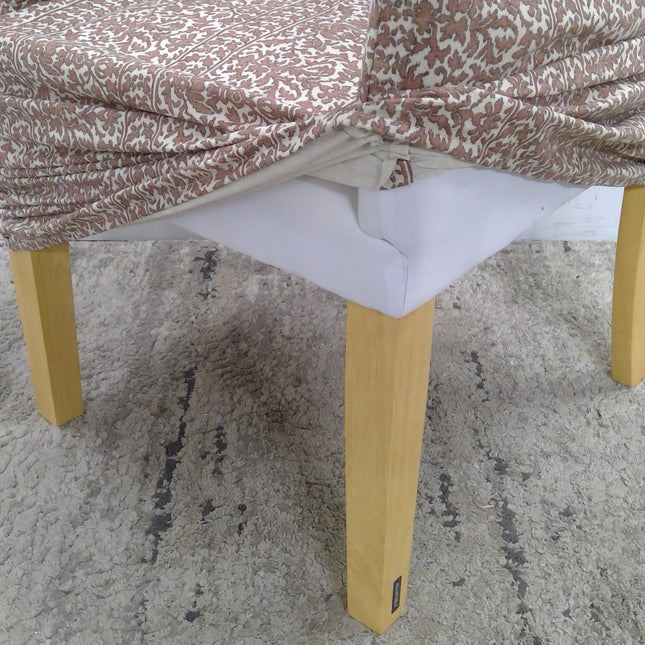 Sloped Arm Slipcover Dining Chiar in Louisette Floral Brown