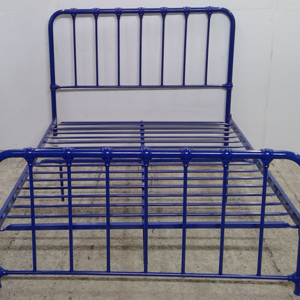 Full Blue Metal Bed Frame