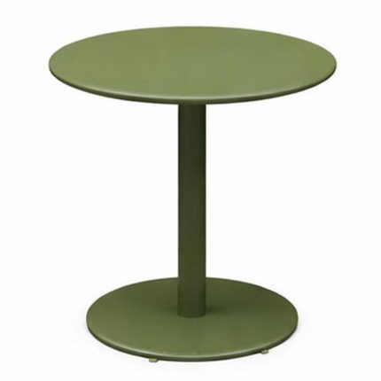 3-Piece Green Weather-Resistant Metal Patio Conversation Set with Round Side Table and 2 Chairs