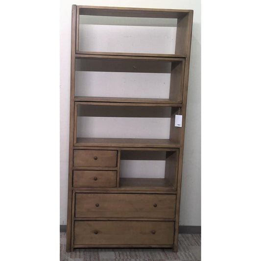 Adjustable Zhou Natural Bookcase with Double-Sided Drawers
