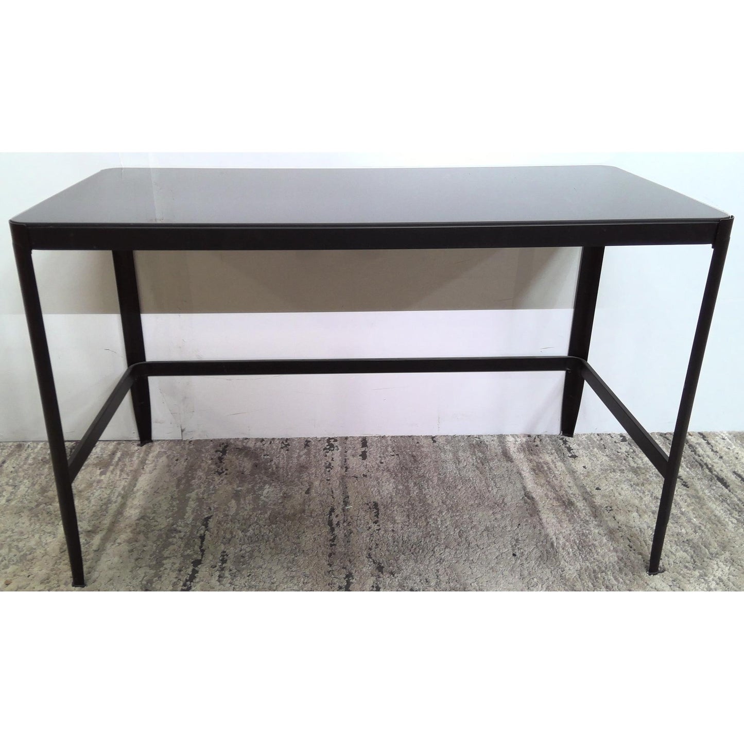 47" Black Glass Top Desk