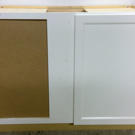 45" White Blind Corner Base Cabinet with Pullout Shelving