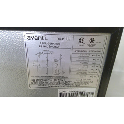 Avanti 3.1 cu. ft. Compact Refrigerator (Added 07/29/2026)