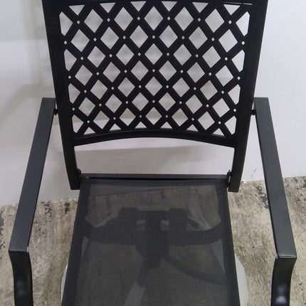 Black Metal Swivel Outdoor Dining Chair