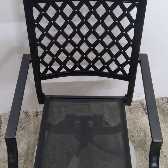 Black Metal Swivel Outdoor Dining Chair