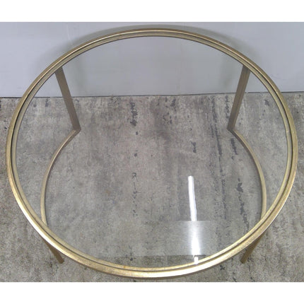 31" Round Metal Coffee Table with Glass Top (Added 07/29/2026)
