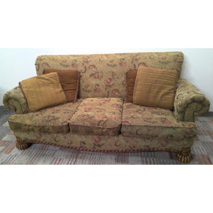 93" Green Floral Sofa