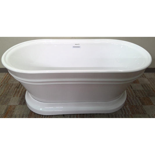 59" Vanity Art White Freestanding Bathtub