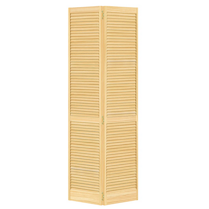 30" x 80" Louver Unfinished Wood Bi-fold Door