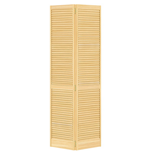 30" x 80" Louver Unfinished Wood Bi-fold Door