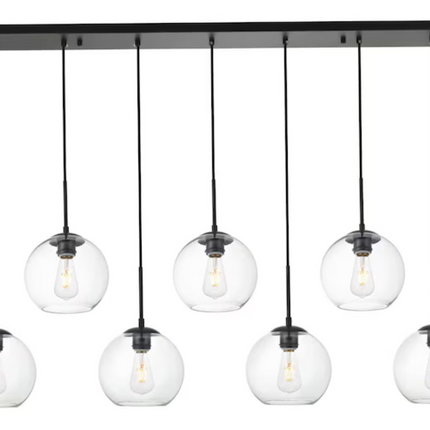 7 Light 54 inch Black Pendant Ceiling Light