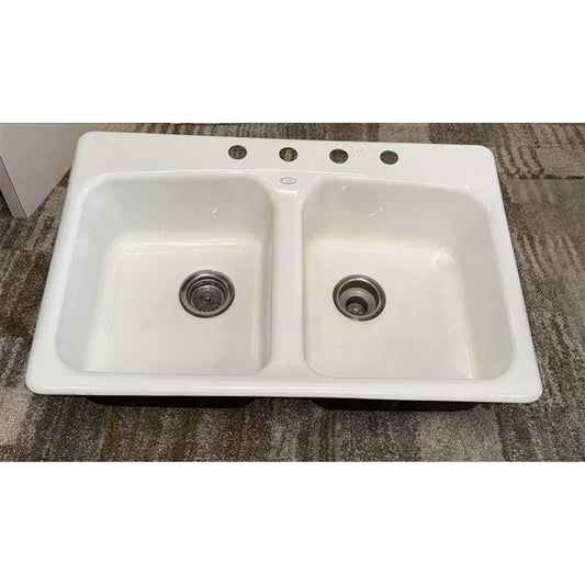 White Double Sink
