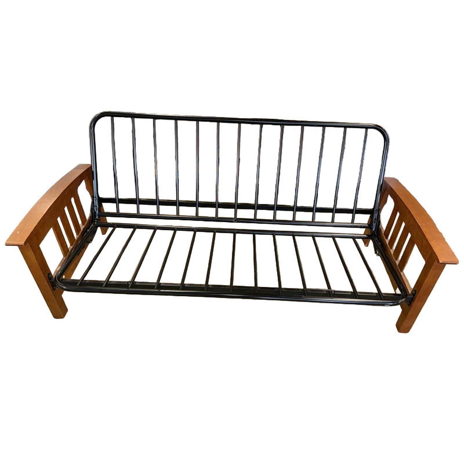 Black Metal & Wood Futon Frame