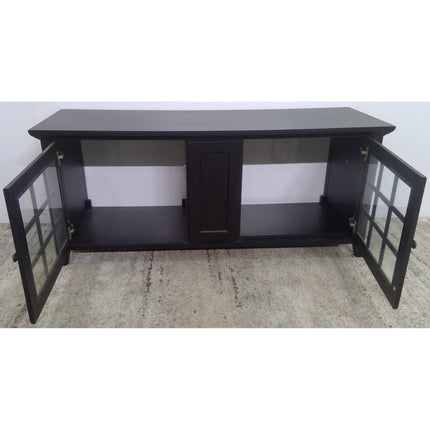 60" Black Wood TV Stand with Glass Doors (Added 07/28/2026)